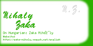 mihaly zaka business card